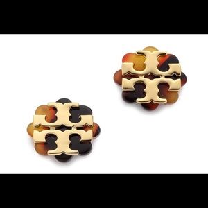 Tory Burch earrings Logo Flower Resin